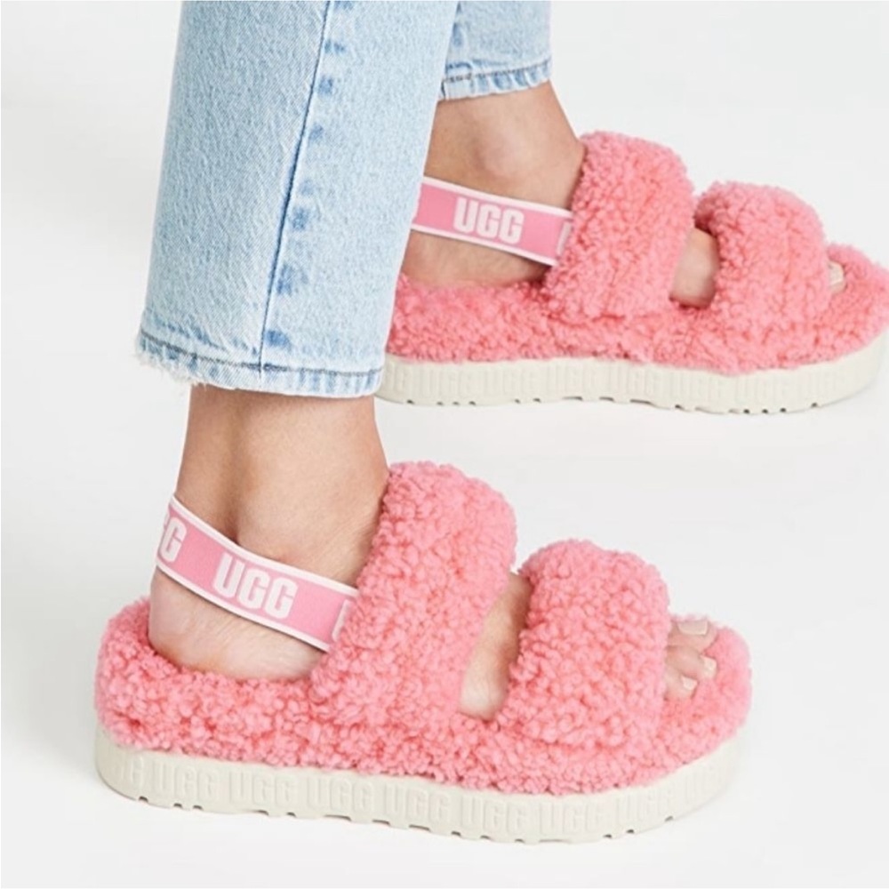 Ugg Oh Fluffita Sherpa Slides Slip On Platform Sa… - image 1